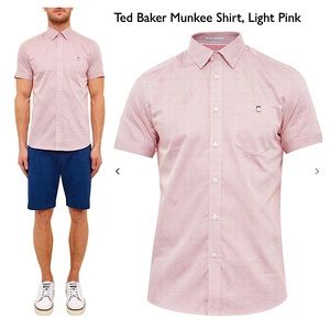 Ted Baker Munkee Shirt, Light Pink • Men’s L
